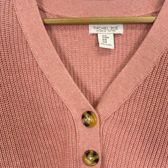 Rachel Zoe Pink Knit V Neck Sweater - Picture 2 of 11